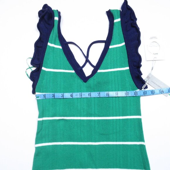 Anthropologie Daily Practice Sweater Midi Dress Green Stripe XS Petite XSP - Picture 7 of 11